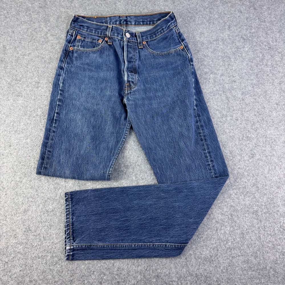 Vintage Levis 501 Jeans Womens Blue Light Wash Straight Made In USA Fits 28x31